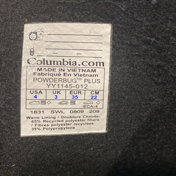 Columbia Boys Snow Rain Boots with Removable Lining, Size 4 - Picture 7 of 7